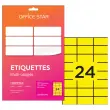 50 Planches &eacute;tiquettes L70xH37mm, 1200 &eacute;tiq/ bo&icirc;te, jaune photo du produit