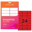 50 Planches &eacute;tiquettes L70xH37mm, 1200 &eacute;tiq/ bo&icirc;te, rouge photo du produit