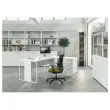 Bureau BELGRADE 140 x 80 ch&ecirc;ne pieds blanc mont&eacute; photo du produit