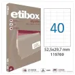 Boite de 100 Étiquettes MU ETIBOX coins carrés 52,5x29,7 mm 4000 étiq/boîte photo du produit