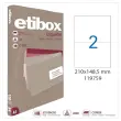 100 Planches d'étiquettes MU Etibox coins carrés 210X148.5mm 200 étiq/bte photo du produit