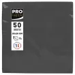 50 Serviettes 2 plis 20x20 cm - Noir - Pro Nappe photo du produit