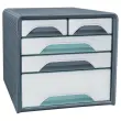 Module de classement 5 tiroirs Smoove - Gris / Vert d'eau photo du produit