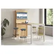 Tabouret haut tissu gris photo du produit