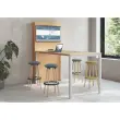 Tabouret haut tissu bleu photo du produit