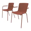 2 chaises 4 pieds acot polypropylene terracotta photo du produit