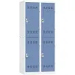 Vestiaire multicases 2 colonne de 2 cases H.180 x L.80cm gris/bleu photo du produit