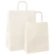 50 Sacs papier &agrave; poign&eacute;es torsad&eacute;es : 23 x 12 x 30 cm-  Blanc photo du produit