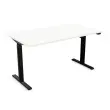 Bureau &eacute;lectrique Eco - 120 x 60 cm - Pieds noirs et plateau blanc - Livr&eacute; mont&eacute; photo du produit