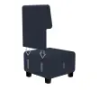 Fauteuil HIZIA - Simili cuir - Bleu foncé - Alba photo du produit