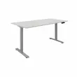 Bureau assis-debout motoris&eacute; Apollo - L160 - Blanc / Aluminium photo du produit