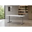 Bureau assis-debout motoris&eacute; Apollo - L160 - Blanc / Aluminium photo du produit