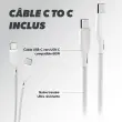 Chargeur USB-C - 30W - Blanc - T'nB photo du produit