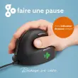 Souris ergonomique - Droitier - Filaire - Noir - R-Go photo du produit