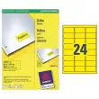 20 Planches de 24 étiquettes jaunes - 63,5x33,9mm - Avery photo du produit