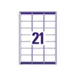 100 Planches de 21 étiquettes adresses blanches pour imprimantes laser - 63,5 x 38,1 mm - AVERY photo du produit