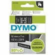 Ruban pour titreuse D1 - 7 m x 12 mm - Texte blanc sur fond noir  - DYMO photo du produit