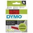 Ruban pour titreuse D1 - 7 m x 12 mm - Texte noir sur fond rouge - DYMO photo du produit