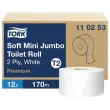 12 Rouleaux de papier toilette Mini Jumbo Premium Tork - TORK photo du produit