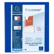 Classeur PP personnalisable Kreacover - 4 anneaux en D 40mm - A4 maxi - Bleu - EXACOMPTA photo du produit