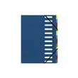 Trieur HARMONIKA® à fenêtres avec élastiques véritable carte lustrée 12 compartiments - Bleu - EXACOMPTA photo du produit
