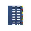 Trieur HARMONIKA&reg; &agrave; fen&ecirc;tres avec &eacute;lastiques v&eacute;ritable carte lustr&eacute;e 24 compartiments - Bleu - EXACOMPTA photo du produit