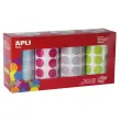 Boîte de rouleaux de gommettes rondes Ø 20 mm bleu clair, fuchsia, gris et vert clair 4 u. photo du produit