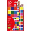 Gommettes carr&eacute;es 20 mm enlevables multicolores 6 feuilles photo du produit