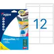 Etiquettes blanches multi usage 32x70 mm 16 feuilles photo du produit