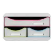 SMALL-BOX MINI 3 tiroirs blanc/arlequin/ photo du produit