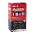 Boîte de 12 marqueurs craie liquide effaçables pointe ronde 5,5 mm - Blanc - Apli photo du produit