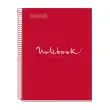 Notebook Emotions Rigide A4 Lign&eacute; 7mm 120feuil. 5coul. Rouge photo du produit