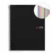 Cahier spirales souple - A5 - 5x5 - 200 pages - Noir photo du produit