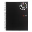 Notebook The Original Souple A6 Quadri. 5x5mm 140feuil. 4coul. Noir photo du produit