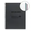 Notebook Eco Design Recycl&eacute; A4 Lign&eacute; 7mm 120feuil. 4coul. Noir photo du produit