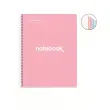 Cahier spirales rigide - A4 - 5 x 5 - 120 pages - Rose - Miquel Rius photo du produit