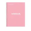 Cahier spirales rigide - A4 - 5 x 5 - 120 pages - Rose - Miquel Rius photo du produit