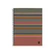 Notebook Eco Design Recyclé A5 Quadrillé 5 x 5 mm 120 feuilles 4 couleurs Rayures - Miquel Rius photo du produit