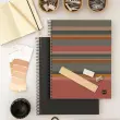 Notebook Eco Design Recyclé A5 Quadrillé 5 x 5 mm 120 feuilles 4 couleurs Rayures - Miquel Rius photo du produit