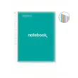 Notebook Emotions Souple A4 Quadri. 5x5mm 160feuil. 8coul. Turquoise photo du produit