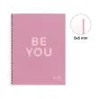 Notebook Be Eco Recyclé A4 Quadri. 5x5mm 80feuil. Rose photo du produit