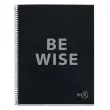Notebook Be Eco Recycl&eacute; A4 Quadri. 5x5mm 80feuil. Anthracite photo du produit