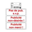 Panneau Publicite interdite PVC10x10cmFR photo du produit