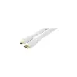 Cordon HDMI haute vitesse plat blanc - 3m photo du produit