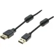 Rallonge USB 2.0 type A /A avec ferrites noire - 3,0 m photo du produit