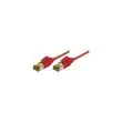 Cordon RJ45 sur cable categorie 7 S/FTPLSOH snagless rouge - 1 m photo du produit