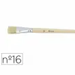 Lot de 10 brosses plates poils soie porc N16 - Virole alu - Manche bois - O color photo du produit