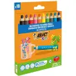 Pack de 10 + 1 crayons de couleurs Kids multi - surfaces - Coloris assortis - Bic photo du produit