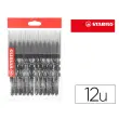 Lot de 12 feutres coloriage pointe moyenne power noir - Stabilo photo du produit