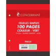 Feuillets mobile a5+ 170x220mm 100 pages 80g seyes vert - Conquerant photo du produit